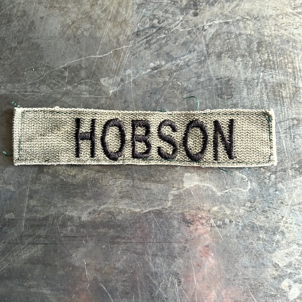 HOBSON Embroidered Vintage ‘Army Green’ Military Name Tape Patch